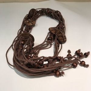Vintage Brown Macrame Style Belt